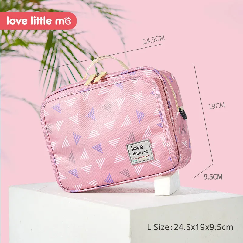 pink L Переносная сумка для детских подгузников Love Little Me, водонепроницаемая сумка для подгузников из влажной ткани, многоразовая сумка для подгузников, уход за ребенком для мамы - Цвет: pink L