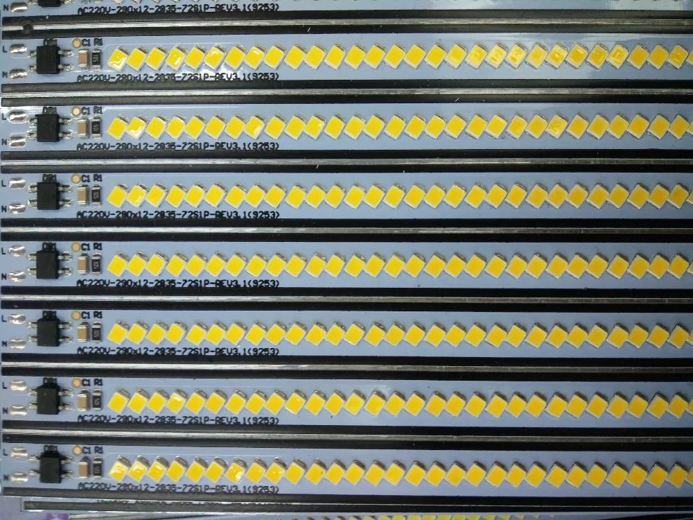 100 шт./лот В переменного тока 2835SMD 30 см 7 Вт Теплый Холодный белый яркий