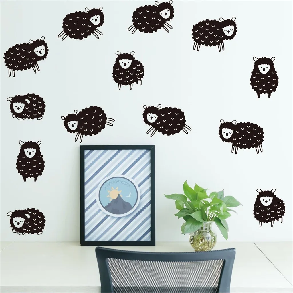 Новые 1 шт. наклейки на стену креативные Наклейки стены из овечьей шерсти
