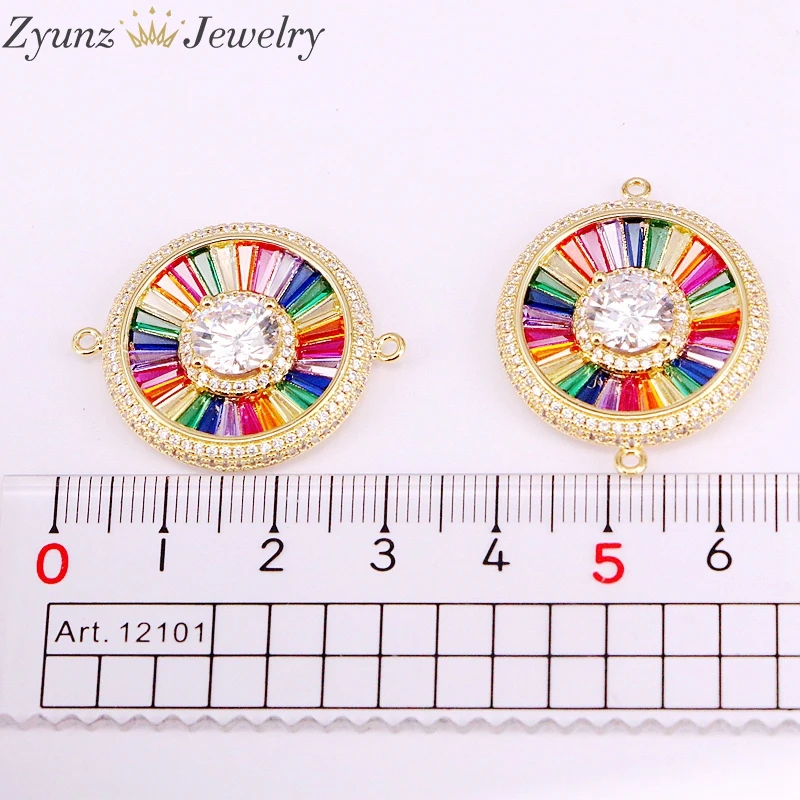 

5PCS, Beautiful Multi CZ Zircon Rainbow Charm Bracelet Femme Copper Chain Round Bracelets & Bangles for Women Jewelry