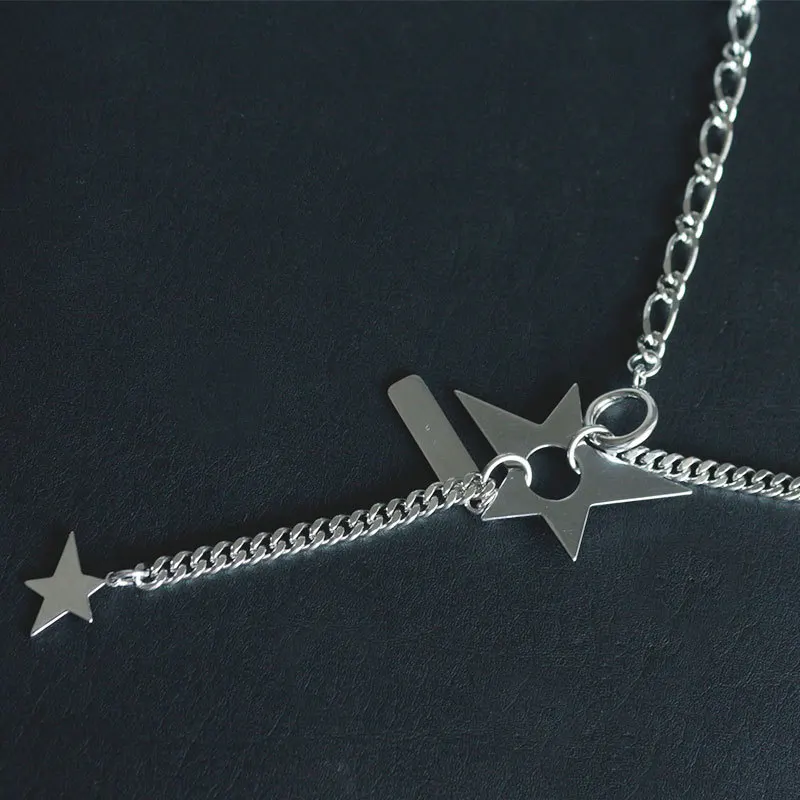 Jusin новой моды циркон пентаграмма звезды волны короткая цепочка на ключицы