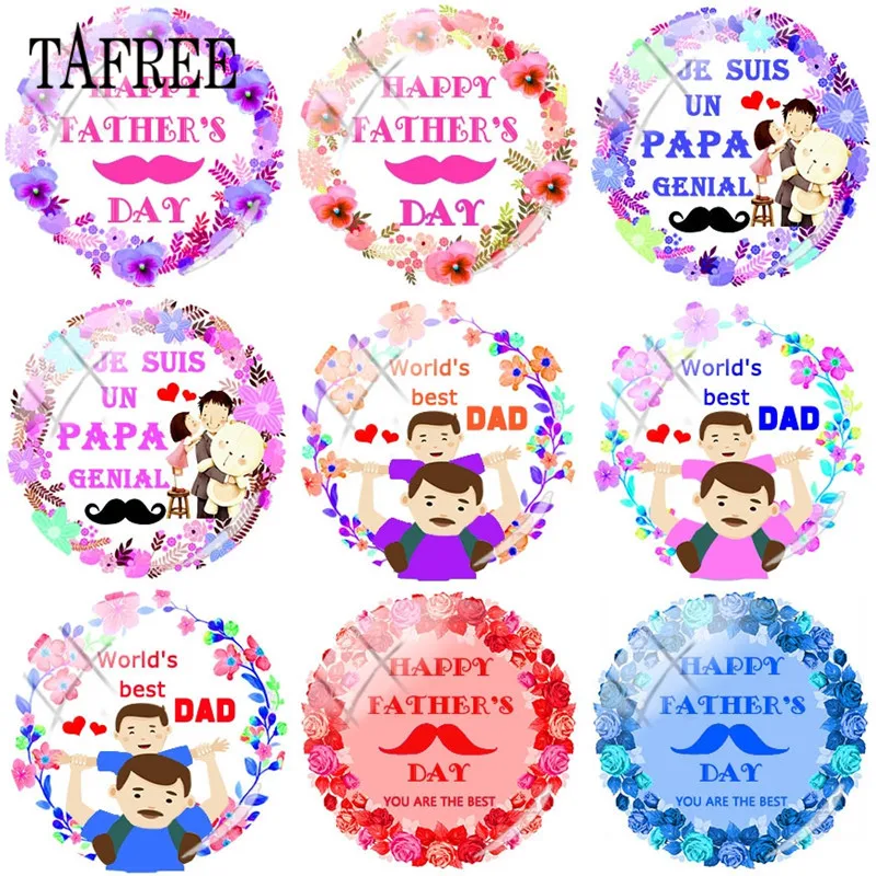 TAFREE французский Je Suis Un Papa Genial 25 мм круглый стеклянный кабошон надпись картина
