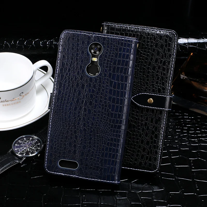 Crocodile Grain Genuine Leather Case For Oukitel C8 C 8 5.5&quot Luxury Flip PU Phone Cover &amp Card Slot | Мобильные телефоны и