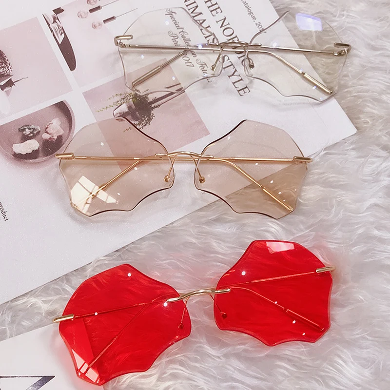 Солнцезащитные очки без оправы для мужчин и женщин нестандартные уникальные