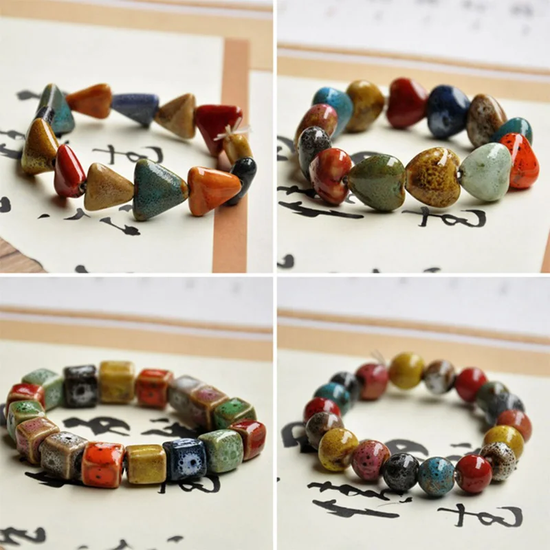 Браслеты из бисера в форме сердца керамические бусины треугольная квадратная