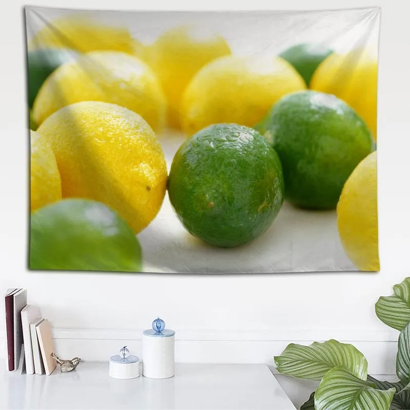 Настенная ткань с лимоном и фруктами на заказ подвесной гобелен подарок свадьбу