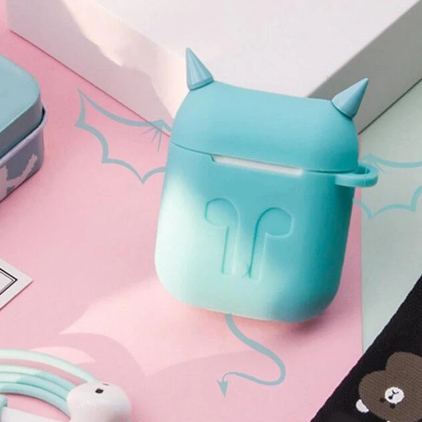 Маленький демон Мягкий силиконовый чехол для Apple Airpods гарнитура Чехлы
