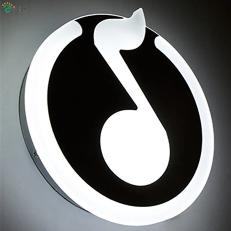 Современная музыкальная нота дизайн светодиодный настенный светильник Блеск