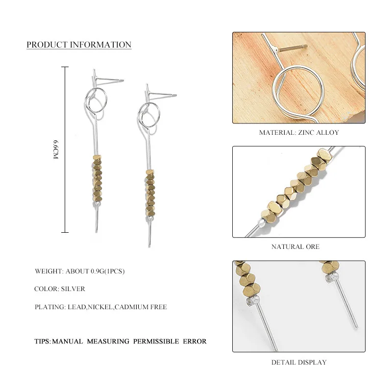 Модные серьги из бисера для женщин аксессуары сплав стержень круг