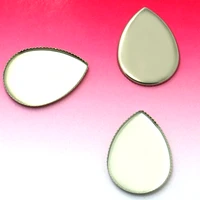 20pcs steel stainless pendant cabochons blank base fit 1825mm drops of water shape teeth setting tray diy jewelry making