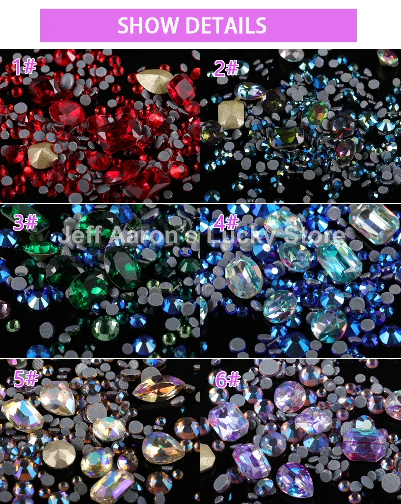 Смешанные stlye 3d Стразы для нейл-арта Типсы украшения стразы кристаллы Камни маникюр поддельные ногти Аксессуары Новое поступление