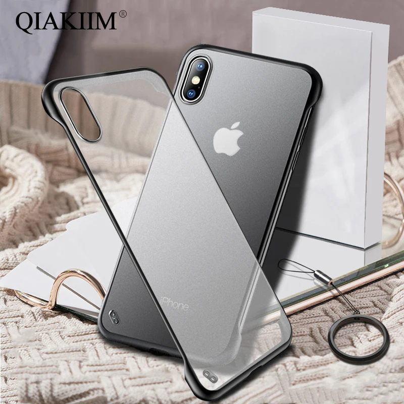 Чехлы без оправы для телефонов iPhone XS Max XR X 8 7 6 6S Plus матовый поликарбонатный