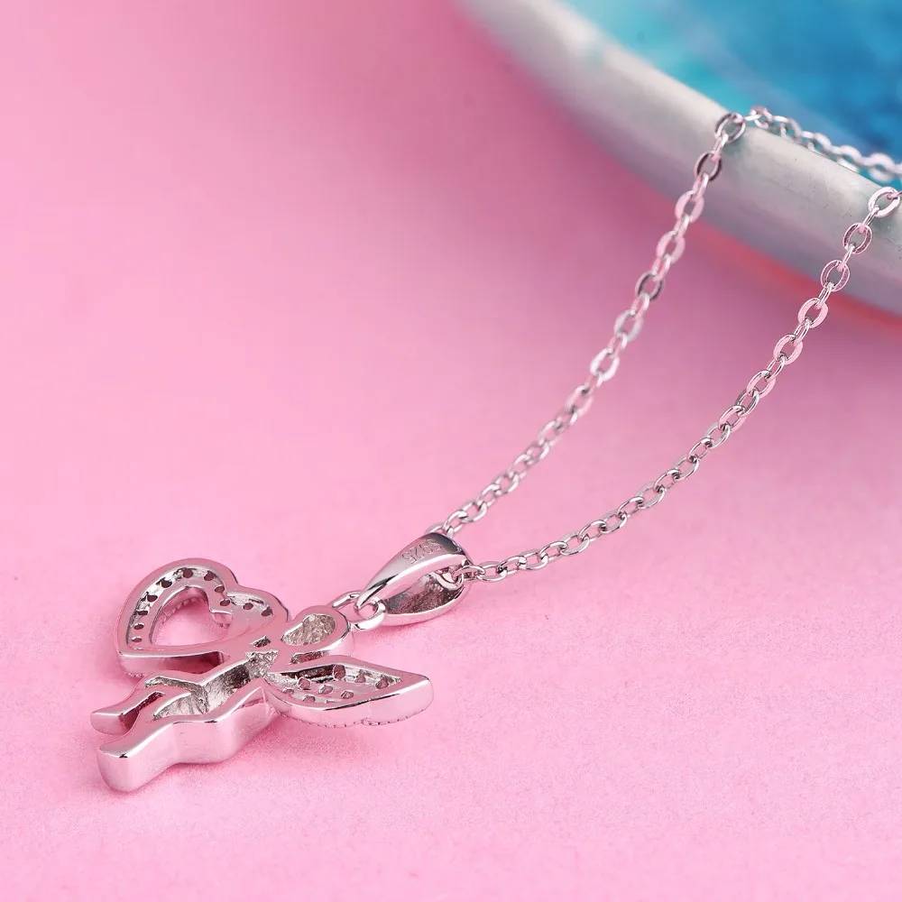 YL Крыло ангела 925 стерлингов Серебряные ожерелья для Для женщин Ювелирные