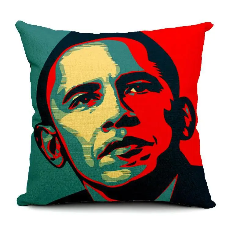 

Obama pillow cover, creative cartoon American President Obama Stars and Stripes throw pillow case pillowcase wholesale