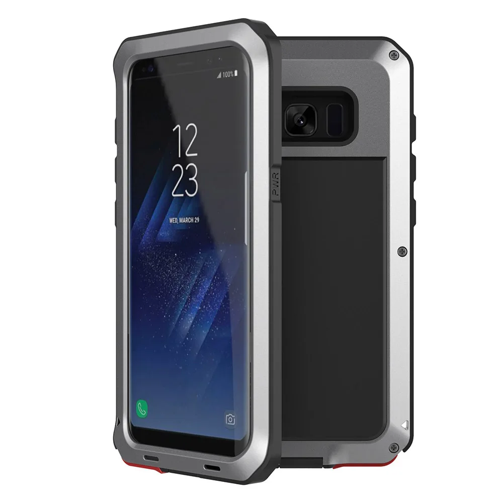 Silver Сверхпрочный Защитный металлический алюминиевый чехол для телефона samsung Galaxy S9 S8 Plus S4 S5 S6 S7 edge Note 8 5 4 противоударный чехол - Цвет: Silver