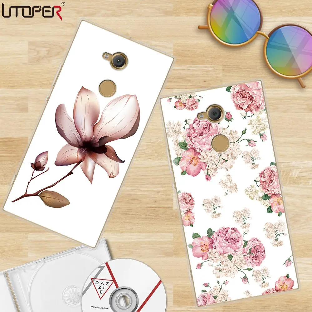 Чехол UTOPER для Sony Xperia XA2 Ultra и XA1 с изображением девушки с крыльями и бульдогом из силикона, тонкий фундамент для XA.