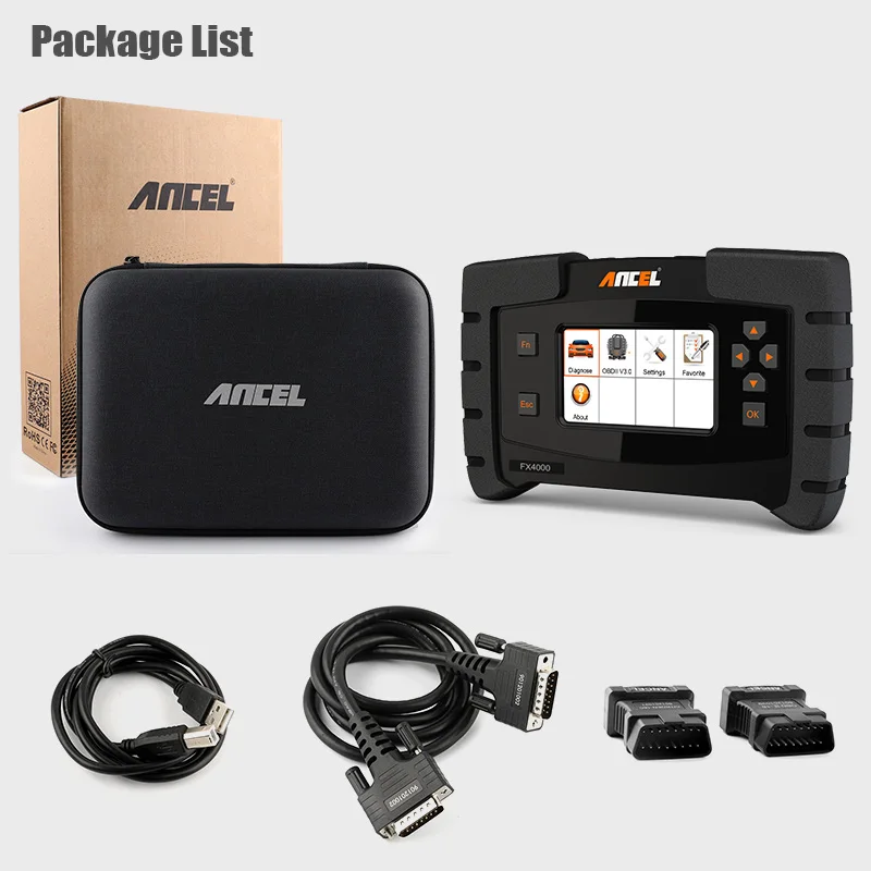 Ancel FX4000 OBD2 машина для диагностики автомобиля автомобильный сканер Трансмиссия ABS