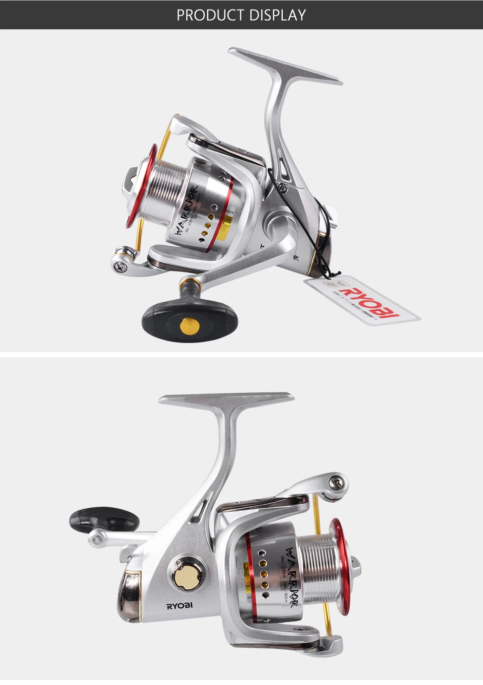 RYOBI WARRIOR SI Spinning Reel fishing reels 1000 2000 3000 4000 6000 8000 Saltwater Wheel 6+1BB Gear Ratio Metal Body