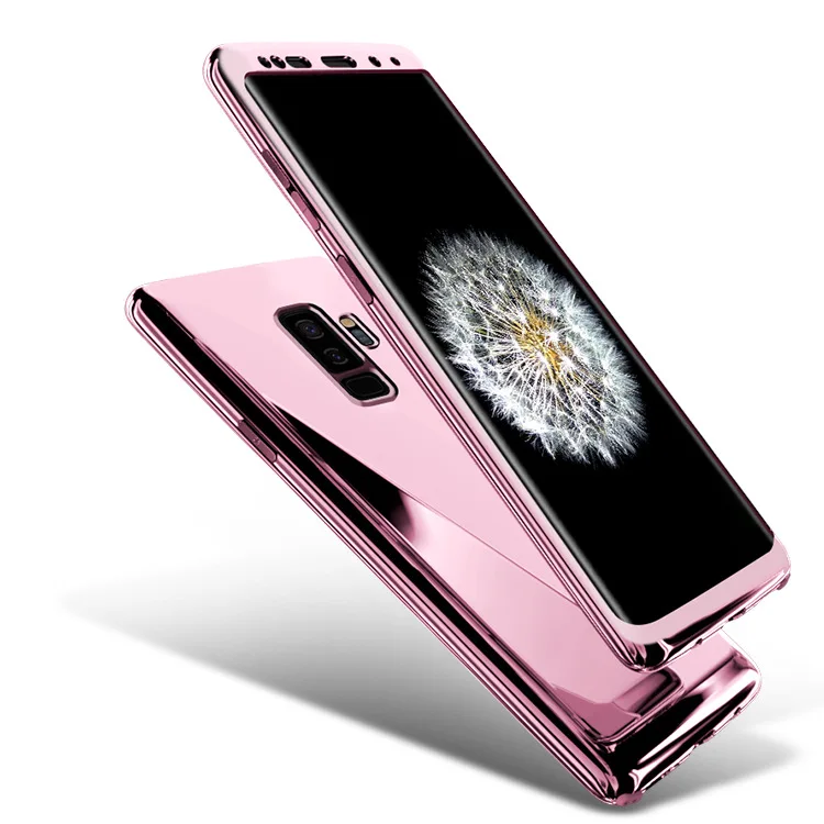 360 градусов покрытие зеркальный чехол s Роскошный для samsung S10 полное закаленное