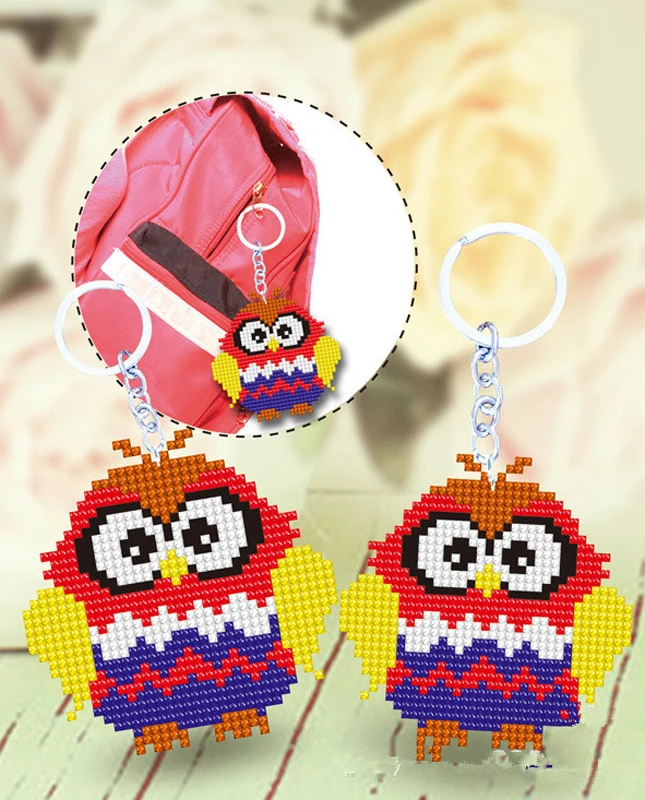 SMX-053 BC01 DIY Craft Stich Bead Cross Stitch Key Chain Accessories Stamped Needlework Embroidery Crafts Printed Cross-Stitching Kit - Цвет: SMX-053