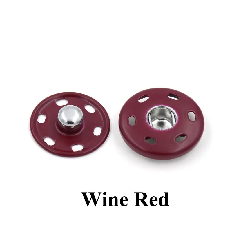 wine red Meetee 20 штук 12/15/19/21/25 мм металлические застежки-кнопки куртка из искусственной кожи pu ветровка Невидимый/простеганные аксессуары «сделай сам» - Цвет: wine red