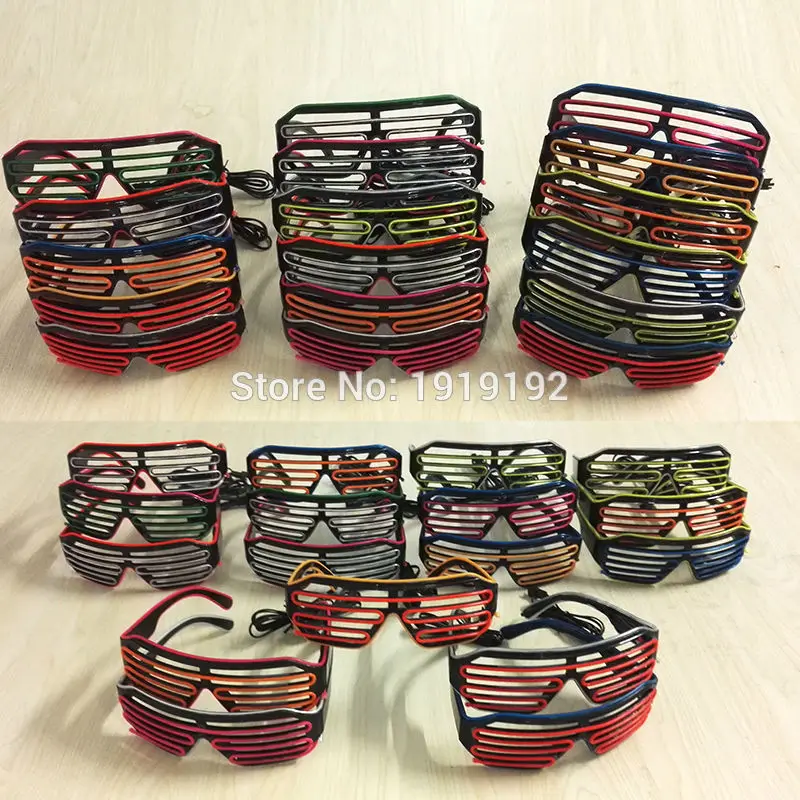 Двойной Цвет светящийся светодиодный EL очки провода солнца Светильник Оттенки