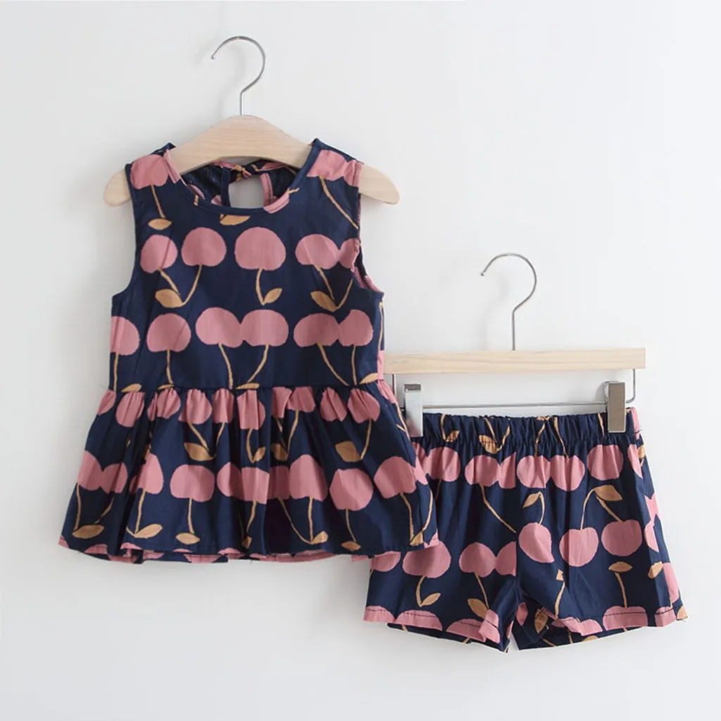 Детская одежда топы с оборками в стиле пэчворк и принтом фруктов футболка штаны