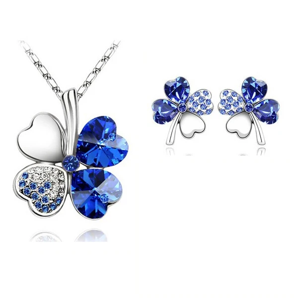 Комплект из колье и серёг с австрийским кристаллом|necklace earrings jewelry set|wedding setsfashion set |
