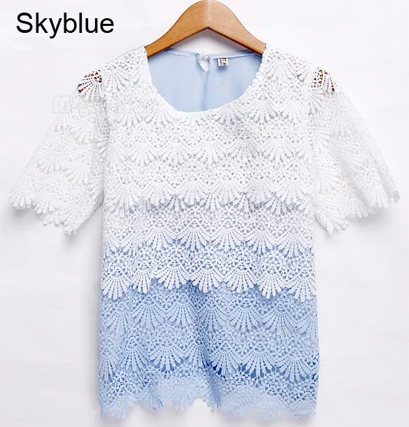 Blusas Femininas 2015 Women Shirt Lace Blouse Fashion Crochet Top Lady Blusa Princess Splicing Flower 25 |