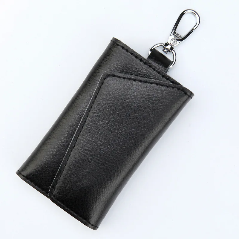 XZXBBAG из натуральной кожи Бизнес Чехлы для карт и ключей кошельки унисекс органайзер для ключей мужские ключи ключница для ключей женский брелок для ключей сумка - Цвет: Black
