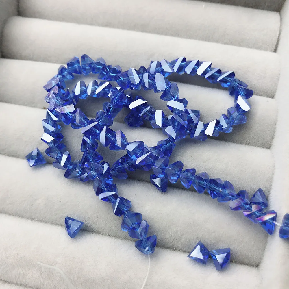 DIY браслет из драгоценных камней 3d хрустальные бусины 2 отверстия, 145 шт./лот, 4 мм 6 мм Круглый угол тетраэдрон аксессуары для одежды ремесло
