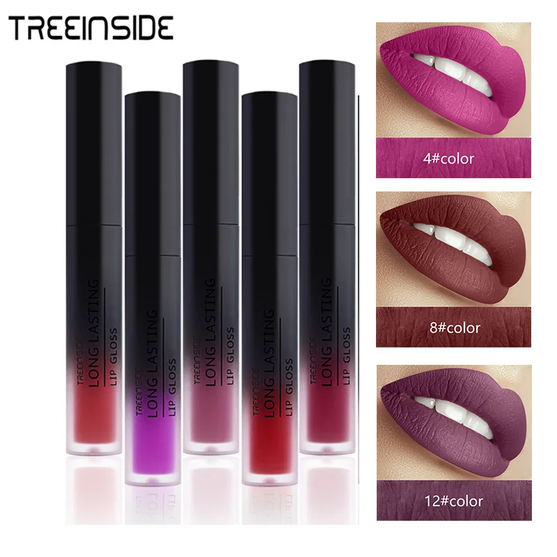 Matte Lipstick Waterproof Lips Makeup Dark Purple Wine Red Lip Batom Tint Moist Lipgloss Long Lasting Cosmetics | Красота и здоровье