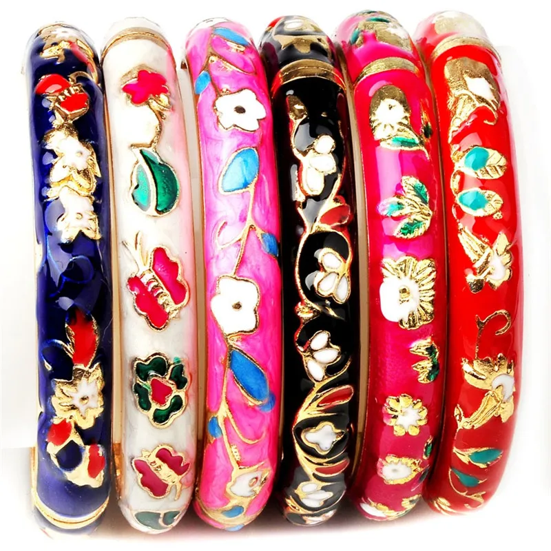 Китайские ремесла перегородчатая эмаль браслет очаровательные элегантные