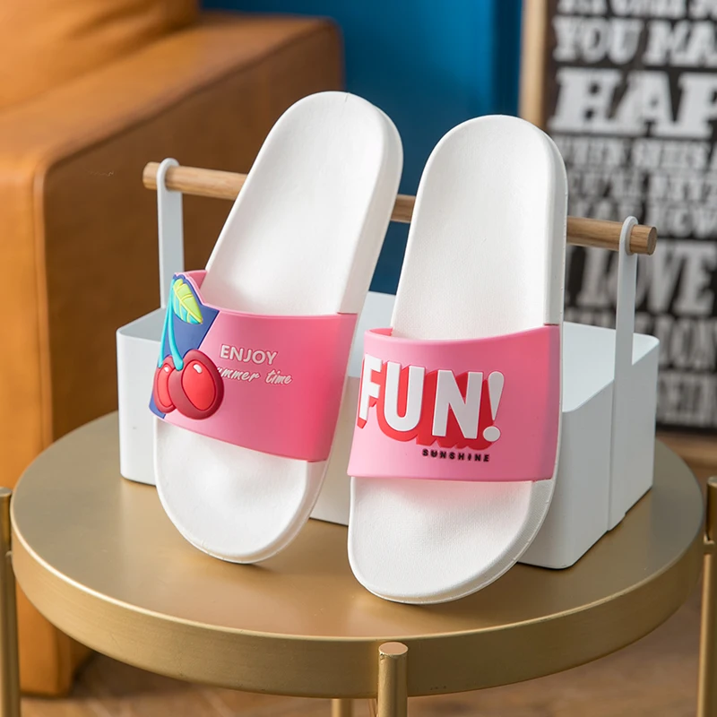 Женские летние шлепанцы пляжные с рисунком фруктов лимона вишни домашние