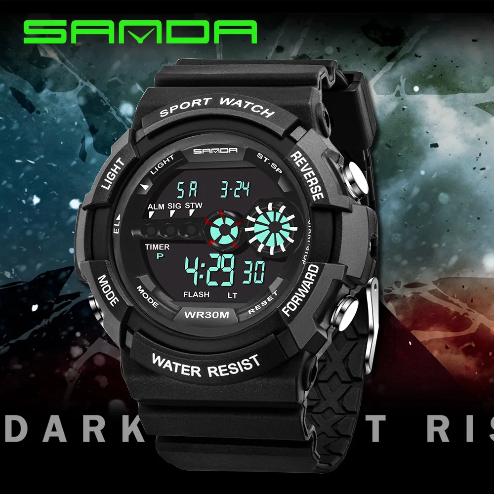 

SANDA LED Digital Watch Men Watches 2017 Top Brand Luxury Famous Male Clock Military Watch Sport Digital-watch Relogio Masculino