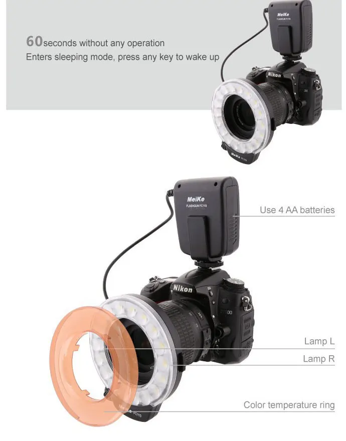Кольцо макро-объектив со вспышкой для Canon EOS 5D Mark II III 6D 7D 50D 60D гб-70d 450D 550D 600D 650d 700D 1000D 1100D