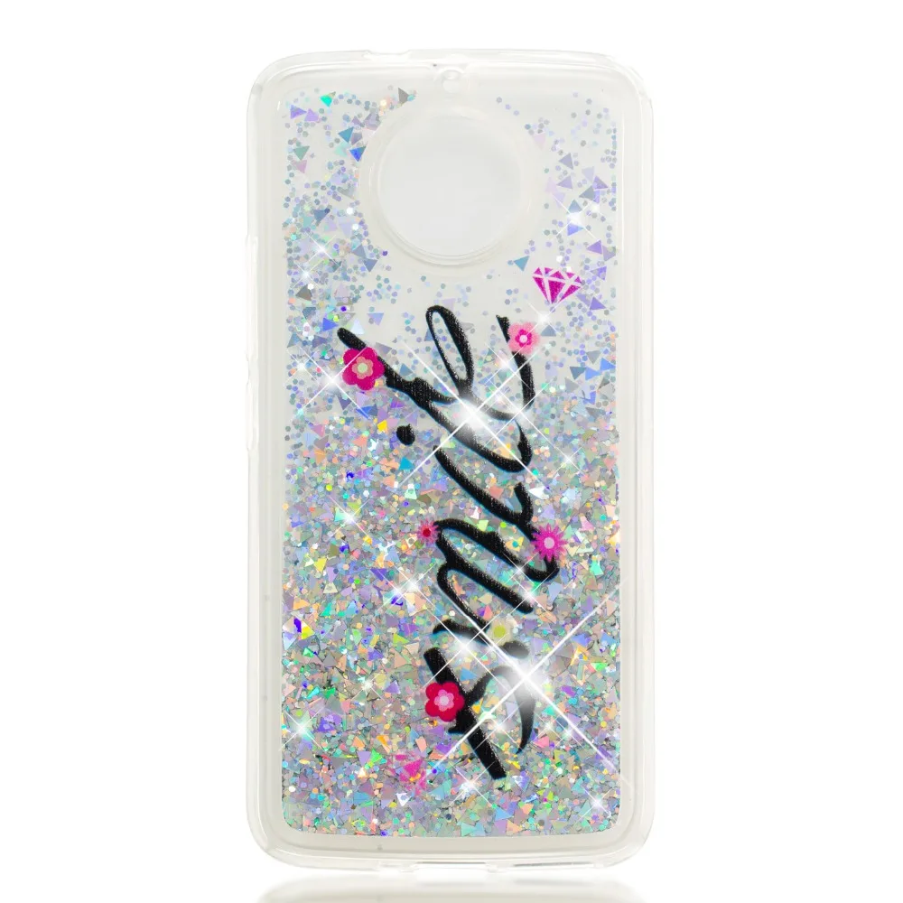 Glitter Sand Quicksand Dynamic Liquid Silicone Phone Case For Motorola Moto G5 G5s E4 C G6 2018 E5 Plus Z3 Play Back Cover Funda |