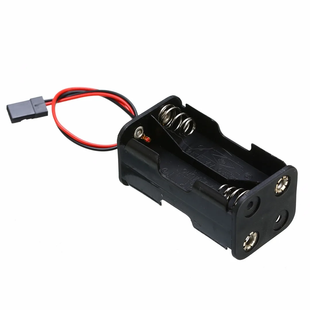 Черный Чехол-держатель для батарей 4 AA 6 0 V с проводными наконечниками + штекер Futaba