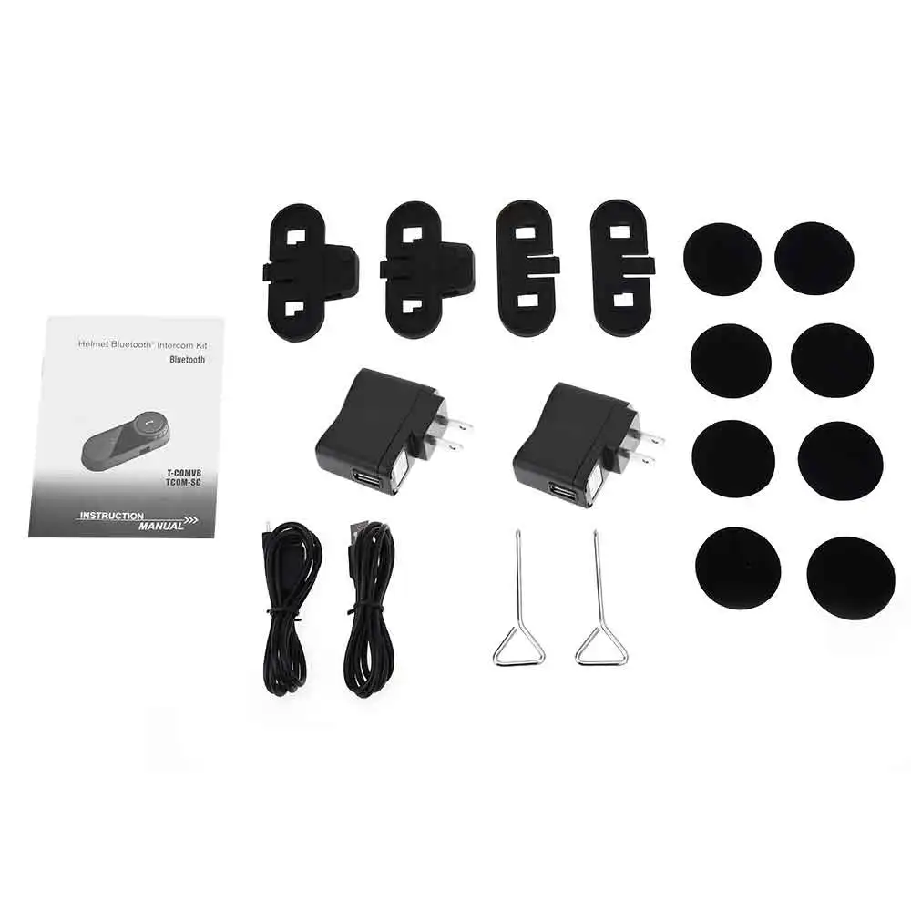 2pcs 800M FreedConn Motorcycle Helmet Bluetooth Intercom Wireless Headset BT Interphone LCD Screen FM Radio For 3 Riders UK PLUG |