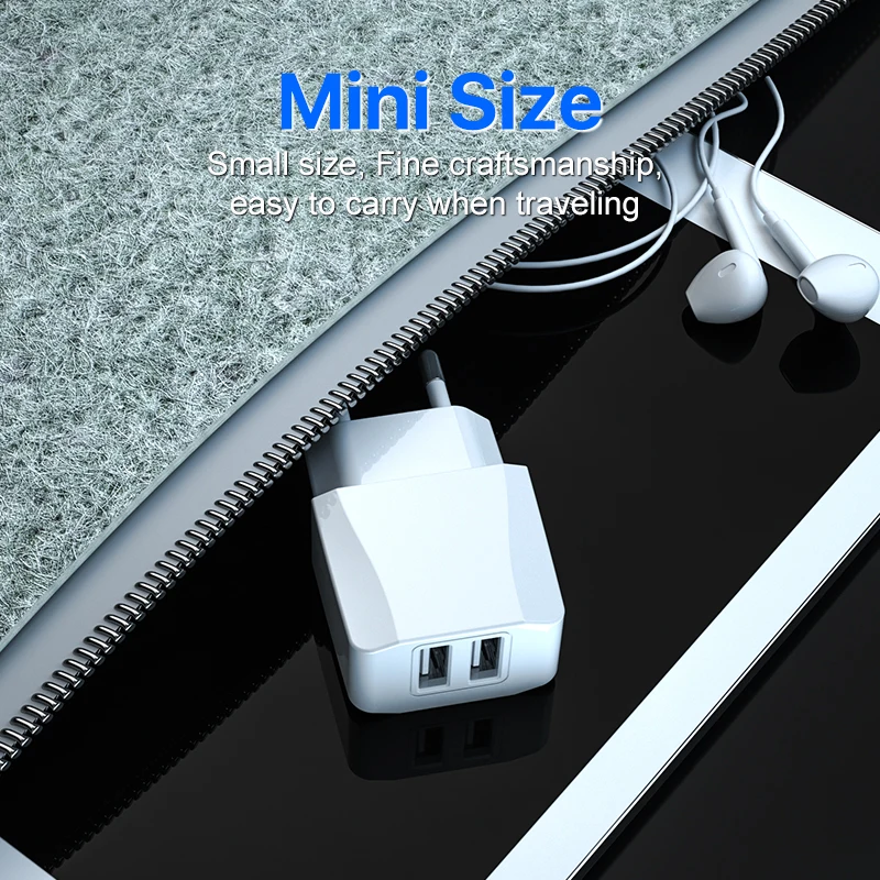 Сетевое зарядное устройство GUSGU с двумя USB портами 5 В/2 1 А|Зарядные устройства для