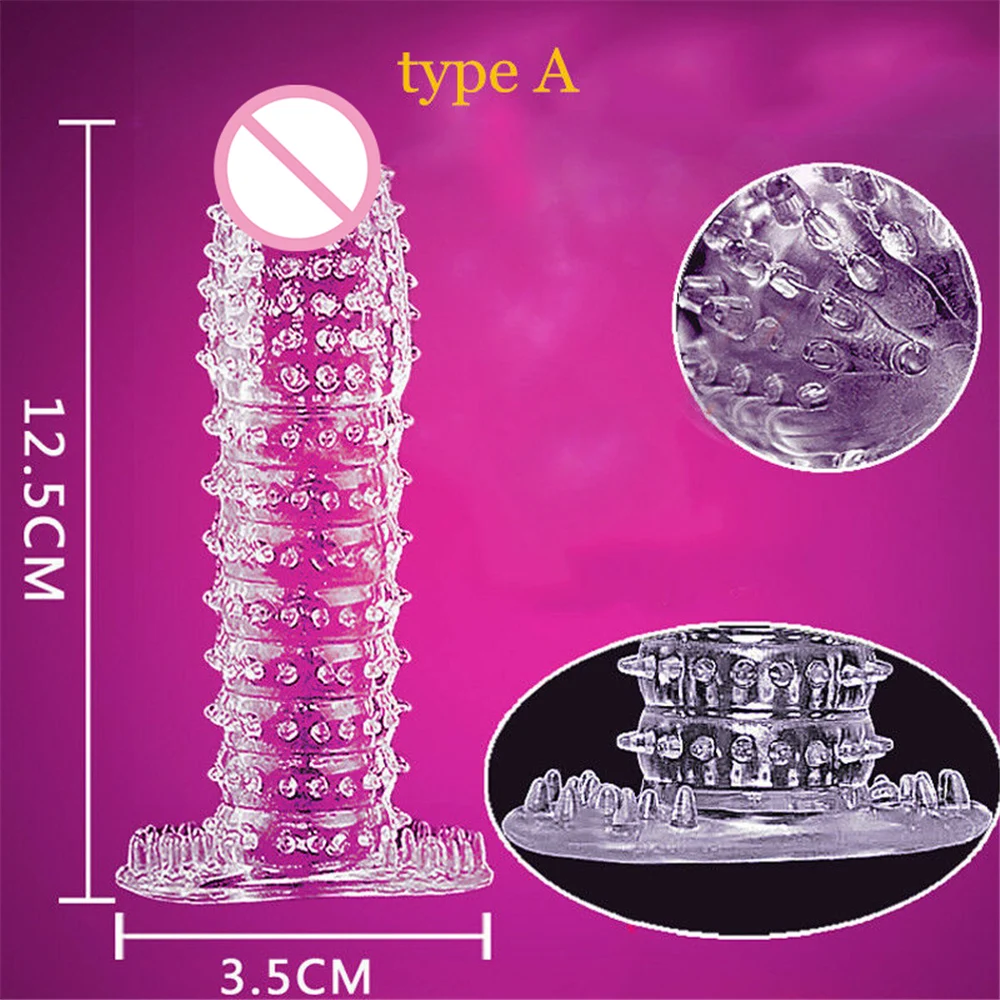 Силиконовый удлинитель для пениса презервативов шариковый эластичный рукав