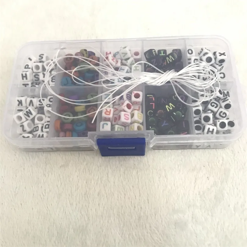 Смешанные Буквы Алфавита 340 шт DIY Свободные Акриловые бусины коробка набор