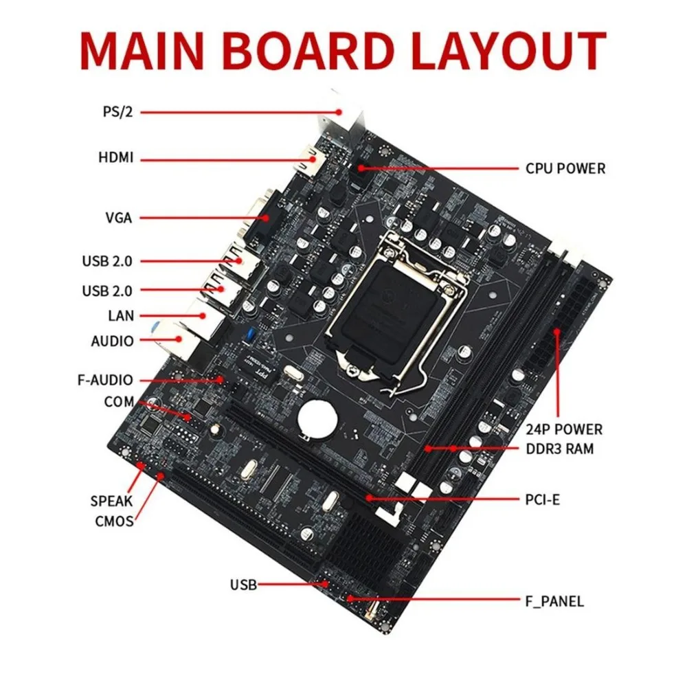 Настольный компьютер материнская плата для Intel H55 HDMI LGA 1156 контактный DDR3