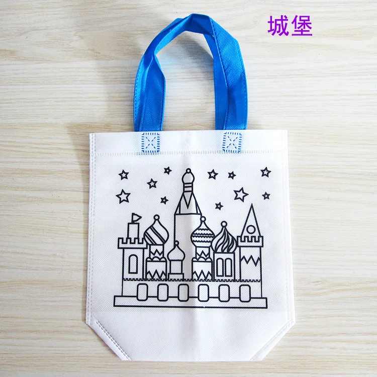 04 Детская игрушка DIY окрашенная переносная Холщовая Сумка детский сад игрушечный материал посылка детские игрушки для девочек - Цвет: 04