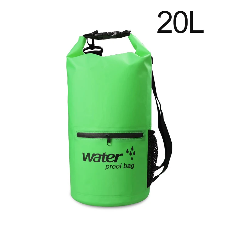 Green 20L ПВХ 5L 10L 20L Открытый водонепроницаемый мешок сухой мешок плавательный мешок хранения для путешествий рафтинг гребли Каякинг Каноэ - Цвет: Green 20L