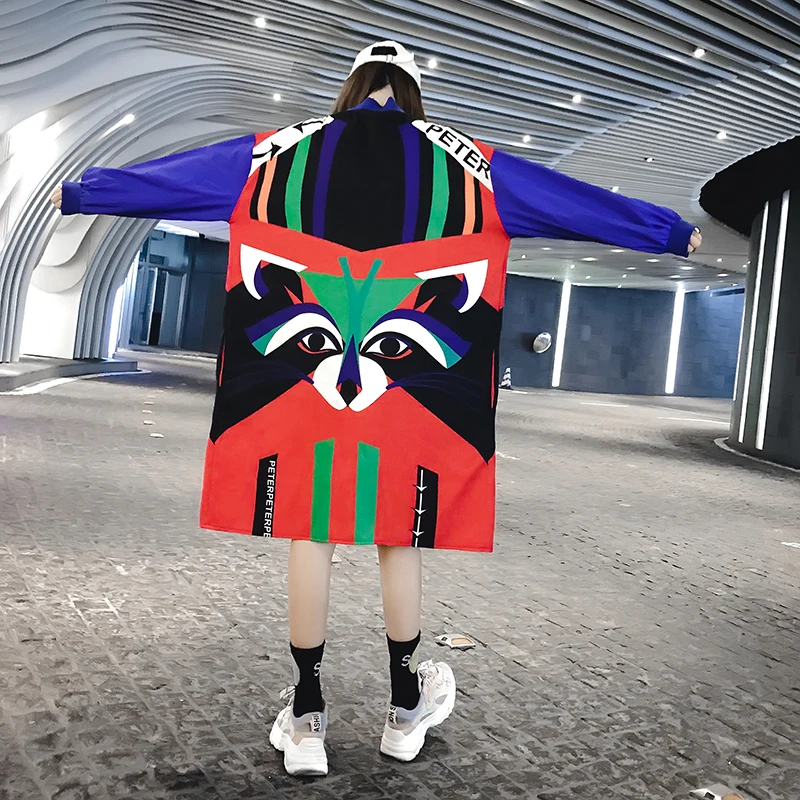 Летнее платье рубашка большого размера с принтом из мультфильма уличная одежда
