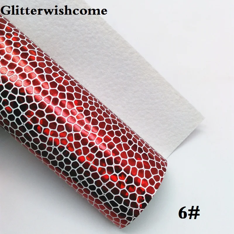 6 Glitterwishcome 21X29 см A4 размер винил для бантов Радужное тиснение Камень кожа Fabirc искусственная кожа листы для бантов, GM165A - Цвет: 6