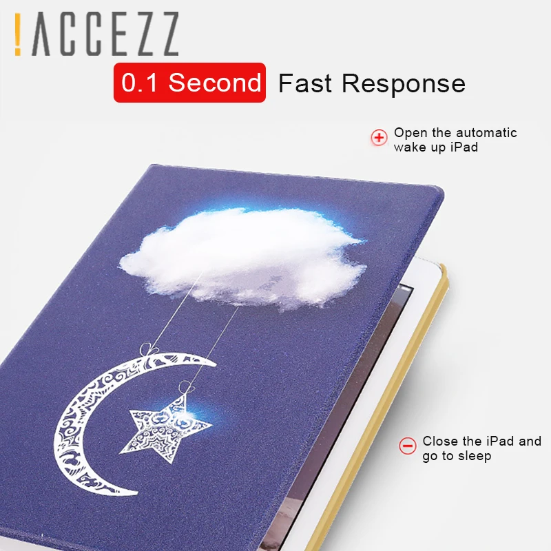 ! ACCEZZ 9 7 дюймовый умный флип-чехол противоударный чехол для планшета ipad 2 3 4