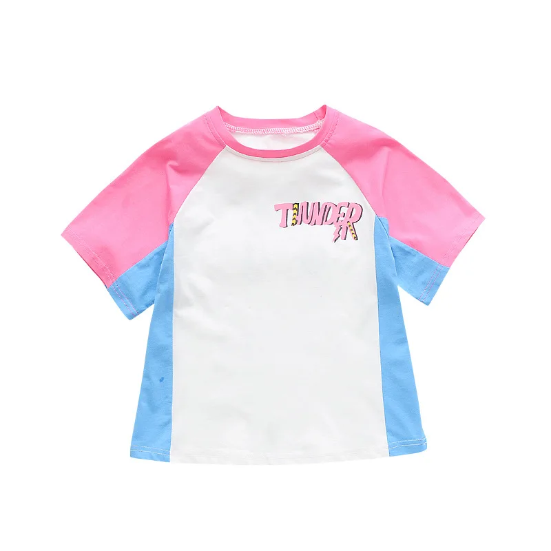 Футболка с короткими рукавами и мультяшным рисунком для девочек летняя модная