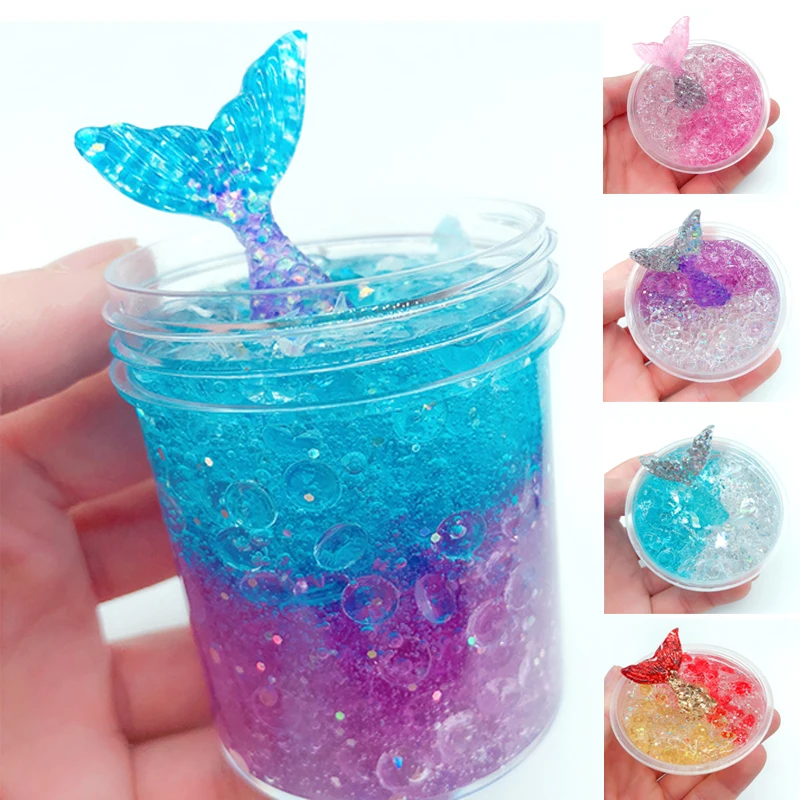 Новинка 60 мл слайм бусины Русалка Кристалл грязь хлопок diy слаймы игра тесто
